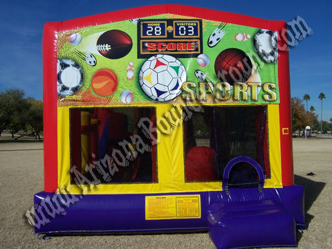 5&1 Choose Your Theme Bouncer with 14' Slide and Basketball hoop and Obstacles inside