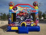 4 & 1 Racing Fun Bouncer with 14’ Slide and Basketball hoop inside