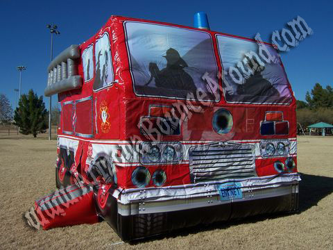 Inflatable Fireman Fire Truck Jumpy Bounce House Rentals in Scottsdale, Phoenix, AZ