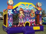 4&1 Girl Thing Bouncer with 14’ Slide and basketball Hoop Inside