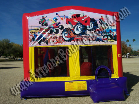 5&1 Choose Your Theme Bouncer with 14' Slide and Basketball hoop and Obstacles inside
