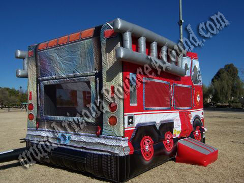 Inflatable Fireman Fire Truck Jumpy Bounce House Rental in Scottsdale, Phoenix, AZ