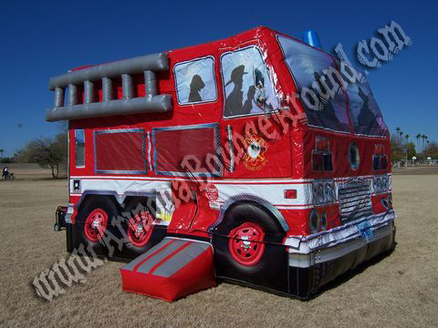 Inflatable Fireman Fire Truck Jumpy Bounce House Rentals in Scottsdale, Phoenix, AZ