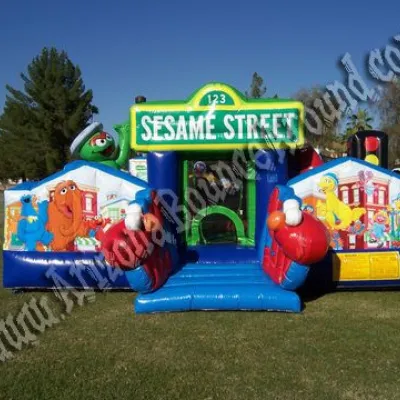 sesame street inflatable rental phoenix Scottsdale, sesame street bouncer rental, sesame street bouncy rental, sesame street jumpy rental, kids educational party rental ideas, kids inflatable rental, elmo bouncy rental phoenix scottsdale az