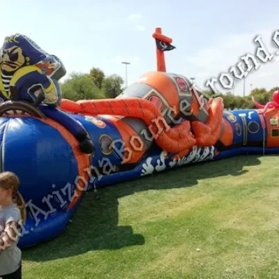 Pirate Themed Inflatable Crawl Thru Obstacle Course Rental, Buccaneers Revenge