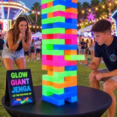 Glow in the Dark Giant Jenga Game Rental Phoenix