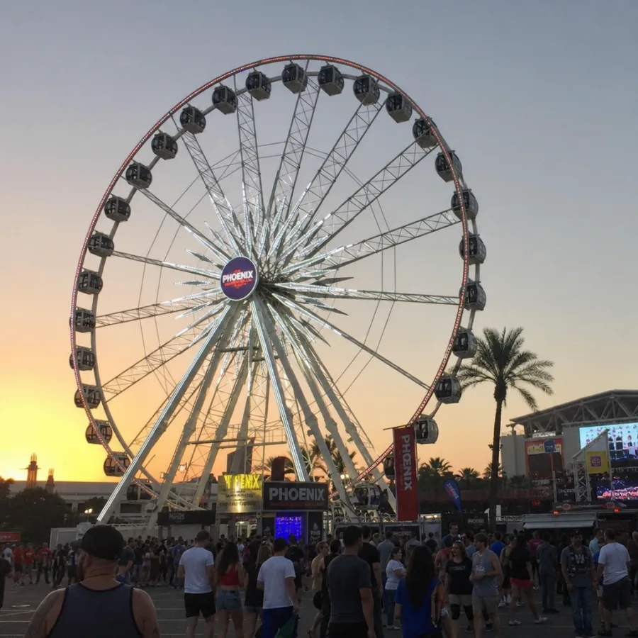 Giant Ferris wheel at an outdoor Phoenix event
