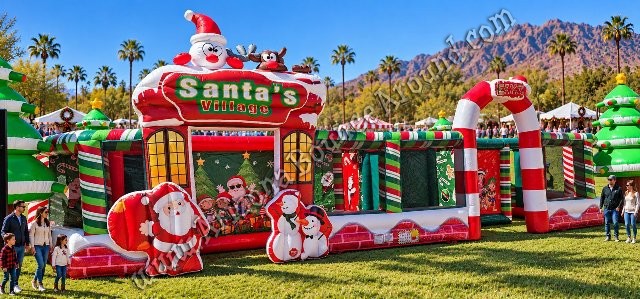 Fifty-foot Santa&rsquo;s Village inflatable Maze Rental Phoenix
