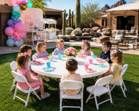 Kids Tables and Chairs for rent, Kids table linen, Phoenix, Scottsdale, AZ 