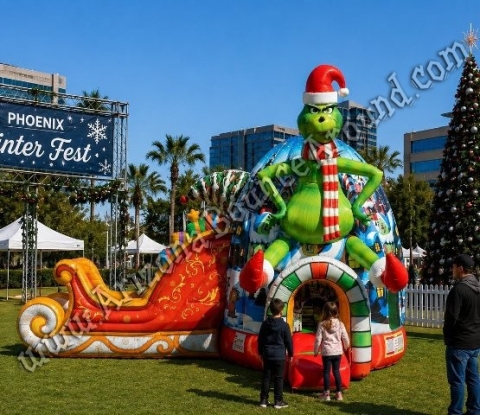 The Grinch Igloo Bounce House with Slide Rental Phoenix
